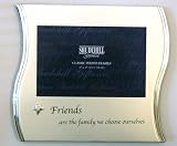 'Friends are the family we choose ourselves' Wave Photo Frame (Silver colour - 6x4 photograph)