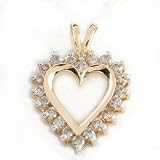 14k Diamond Heart Pendant - .5 CT diamonds