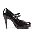 4 Inch High Heel Platform Mary Janes Double Strap Great For Womens Theatre Costumes Black Red White