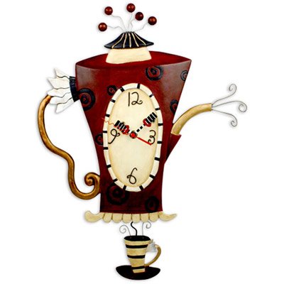 Steamin' Tea & Coffee Pot Wall Clock Michelle Allen Studio Designs