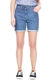 Petite Turn Up Hem Denim Shorts