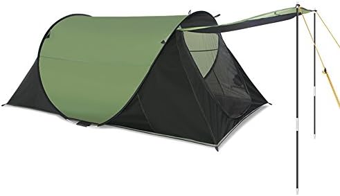 Backpacking Tent 1-2 Person Automatic EasyUp Pop Up Beach Tent Lightweight Portable Cabana Sun Shelter Sunshade for Camping Fishing Hiking Picnicing Outdoor Indoor Use, Army Green