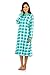 Casual Nights Women's Plaid Long Nightgown Long Sleeve Zip Up Lounger Dress