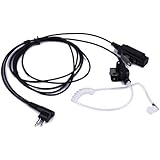 HDE Covert Acoustic Tube Earpiece 2 Pin Compatible with Motorola Radio Devices