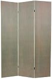 Solid Room Divider - 6 ft. Wood & Bamboo Matchstick Folding Privacy Floor Screen - Black 3, 4, 5, or 6 Panels