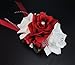 Angel Isabella Wrist Corsage - Red and White Roses - Perfect from Prom, Wedding, Homecoming, etc.