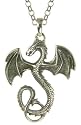 Silver Gents Large Dragon Pendant with 18" Belcher Chain