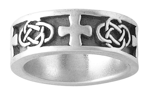 Sterling Silver Celtic Design Cross Ring by Bob Siemon, Size 11