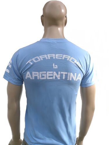 Ticila Herren T-Shirt Torreros La Argentina Argentinien Argentinia Fussball WM EM Designer Fan Tee Trikot Hellblau M 46/48