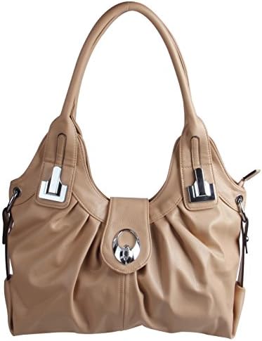 J&B Womens Hobo Designer Shoulder Handbags Tote Bags HB0118A1 (Apricot)