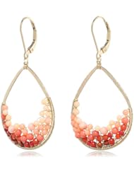 Dana Kellin Bubbly Coral and Carnelian Mosaic Teardrop Earrings