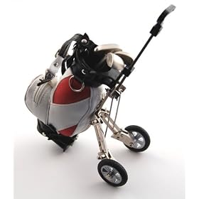 Smartgolf Red 6" scale golf bag with 3 golf club style pens
