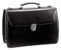 Jack Georges Elements Collection Triple Gusset Flap with Open Back Pocket, Black