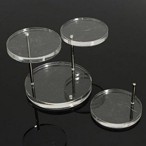 Clear Acrylic Round Table Jewelry Display Showcase Stand Holder