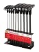 Klein 70153 Inch T-Handle Hex-Key Set with Stand-Longer Shank Length, 10-Piece