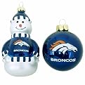 Broncos Blown Glass Ornament Set