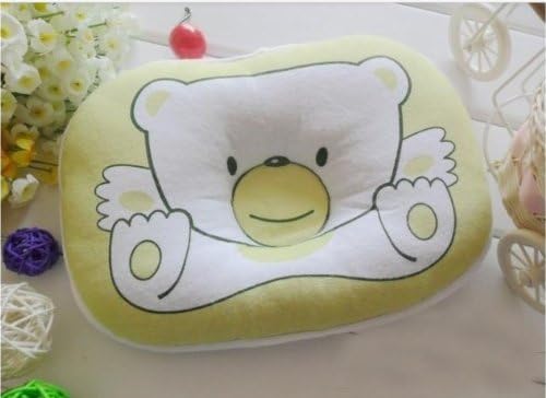 Ankin Little Bear Baby Toddler Safe Cotton Pillow Sleep Head Positioner, Infant Safe Side-sleeping Pillow (Yellow)