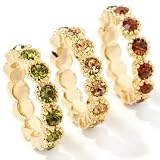 Crystal Eternity Band Stack Rings - Set of Three