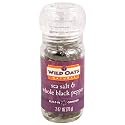 Wild Oats Natural Sea Salt & Whole Black Pepper, 2.47-Ounce Jars with Built-In Grinder (Pack of 6)