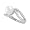 Sterling Silver CZ Fashion Faux Pearl Ring, 5