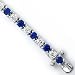 Beautiful Sterling Silver Cubic Zirconia Rhodium Plated with Blue & White Round Cubic Zirconia Stone Tennis 7.25 Bracelet