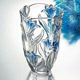 FLORAL BLUE VASE - BLUE DANUBE CRYSTAL VASE - blue vase