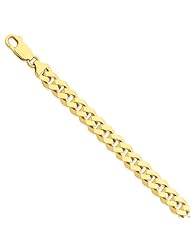 14k Yellow Gold 8in 8mm Hand-polished Fancy Link Chain Bracelet