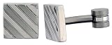 Stainless Steel Square Shape, Cufflinks Striped Pattern