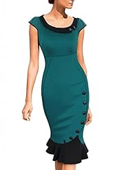 Sexy Cocktail Knee Length Polyester Lace Vintage Short Sleeves Scoop Neck Bridesmaid Dress/Party Dress 