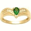 14K Yellow Gold Emerald and Diamond Ring