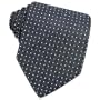 Forzieri Navy Blue Mini Squares Woven Silk Tie