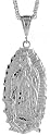 Sterling Silver 2 1/2" (64 mm) Diamond Cut Guadalupe Pendant