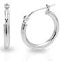Duragold 14k White Gold Hoop Earrings, (0.59" Diameter)