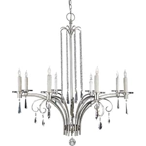 Quoizel RAK5008IS Annika 38-1 2-Inch Chandelier with 8-Lights, Imperial Silver by Quoizel