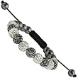 10mm Hematite Clear Black Diamond Czech Crystal Shamballa Bracelet