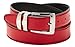 Reversible Belt Bonded Leather with Removable Silver-Tone Buckle RED / Black