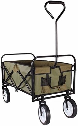 Olive Steel Dump Cart with Removable Sides and 2-In-1 Convertible Handle ,Aerocart Multifunction Wheelbarrow, Dolly and Cart,Wheelbarrow Lawn Garden Supplies 800 lbs