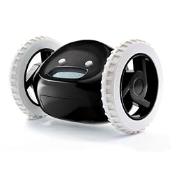 Clocky Alarm Clock on Wheels in Black