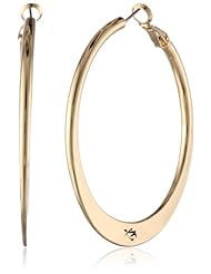 Kenneth Cole New York "Shiny Ear Update" Gold Sculptural Hoop Earrings