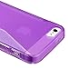 iPhone SE Case, Insten TPU Rubber Skin Case Cover compatible with Apple iPhone 5SE / 5S /5, Clear Purple S Shape