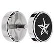 0 Gauge Black White Nautical Star Cheater Plug