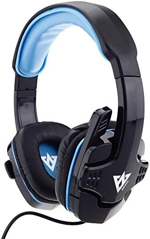 Chafon VYKON ME333 USB Stereo Surrounded High Fidelity Professional Gaming Headset Headphone-Adjustable Over-ear Wired PC Headphone Headset with Microphone(Blue/Black)