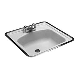 Crane Plumbing 1314V Duchess Porcelain Enameled Steel Centerset Drop-In Lavatory Sink with Overflow