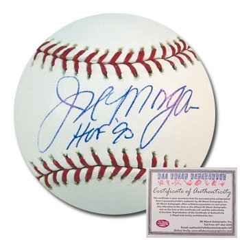 Joe Morgan Cincinnati Reds Hand Signed Rawlings MLB Baseball with HOF 90 Inscription