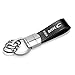 Lincoln MKC Black Leather Stripe Round Hook Metal Key Chain