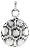 Sterling Silver Soccer Ball Pendant, 5/8