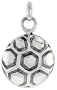 Sterling Silver Soccer Ball Pendant, 5/8" (16mm) tall