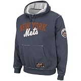 MLB Men's New York Mets Classic Experience Hooded Fleece Pullover (Vintage Navy, X-Large)
