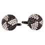Antiqued Pinwheel Crystal Cufflinks with Domed Shape with Gift Box