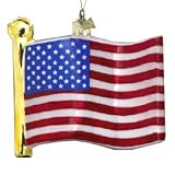 Kurt Adler 4-1/2-Inch Noble Gems Glass Flag of United States Ornament